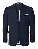 SELETED HOMME Herren SLHSLIM-Oasis Linen BLZ NOOS Anzugjacke, Dark Navy, 46