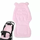 Universal Sitzauflage für Buggys, Kinderwagen, Fahrradanhänger, Baumwolle, Atmungsaktiv, Weich, Einfache Befestigung,Sommer & Winter 80x40cm (ROSA)