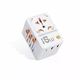 TESSAN Reiseadapter Weltweit, Universal Reisestecker mit 1 USB C und 2 USB A, Internationaler Steckdosenadapter, Universaladapter für England Deutschland USA Australien Japan China, Travel Adapter