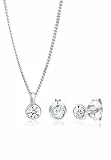 Elli Schmuckset Damen Basic mit Kristallen in 925 Sterling Silber