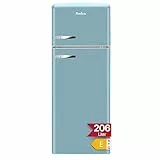 Amica KGC 15632 T Retro Kühl-/Gefrierkombination / Ice Blue (Türkis) / 144cm (H) x 55cm (B) x 62cm (T) / Retro-Design / Kühlschrank mit Gefrierfach