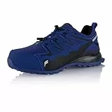 Fusskleidung® Damen Herren Wanderschuhe wasserdichte Trail Running Trekkingschuhe Blau Schwarz EU 43
