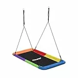 Relaxdays Quadratische Nestschaukel für Kinder & Erwachsene, 150 kg, Outdoor, Mehrfarbig, 150 x 80 cm