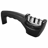 Manuelle Messerschärfer Messerschleifer, 3-Stufen Wetzstahl-Schleifstein, für Entgraten, Formen, Grobschliff, Honen und Polieren, Messerschleifmaschine für schnelles Schärfen & Schleifen