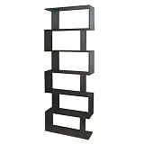 HTI living Regal 70x189 Thekla Schwarz Standregal mit 6 Fächern Raumteiler