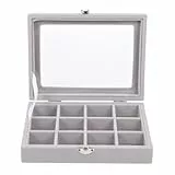 Holibanna Schmuck Kasten Mit Zwölf Fächern Aufbewahrungsbox Für Ohrringe Und Schmuck Tragbare Schmuckschatulle Für Halsketten Und Armbänder
