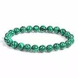 XIANNVXI Malachit Armband 8mm Perlen Grüner Perlenarmband Kristalle Armband Echte Malachit Steine Armbänder Damen Geschenk für Mama