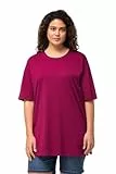 Ulla Popken Damen große Größen Übergrößen Plus Size T-Shirt, Rundhalsausschnitt, Relaxed, Halbarm magnolienrot 54+ 486910820-54+