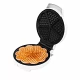 Cecotec Elektrisches Waffeleisen Fun Gofrestone Round 1000 W, Edelstahl-Oberfläche, 1-5 Waffeln, Herzform oder 1 große Waffel, Antihaftbeschichtung, gleichmäßige Garung, Leuchtanzeige