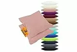npluseins 2er Pack Kissenbezüge aus Jersey-Baumwolle in unifarbenem Design 1179.1539, ca. 40 x 40 cm, Altrosa