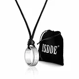 JSDDE Wikinger Kette für Herren Damen Spinner Ringe Anhänger Halskette Roller Drehbarer Ringe Anhänger Punk PU Lederkette Männer Kette Wikinger Schmuck