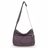 X SIM FITNESSX Canvas Umhängetasche Unisex Schultertasche Messenger Bag aus Oxford-Stoff für Alltag, Büro und Reisen (Lila)