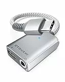 USB C Kopfhörer Adapter und Laden,Stouchi USB Typ C auf 3,5 mm Klinke Aux Adapter,Hi Res DAC,Sicheres 30W Schnellladen,Kompatibel mit i-Phone 15 Pro/Max,Samsung Galaxy S23 S22,iPad Air/Pro/Mini,Pixel