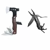 Raxco Multitool, 8 in 1 survival Axt + 18 in 1 Multitool Messer mit Zange