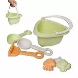 alldoro 60175 – Mein erstes Sandspielzeug Mini – 7 TLG. – Kunststoff-Weizenstroh-Mix, buntes Set für Kinder ab 18 Monaten mit Eimer, Farblich Sortiert