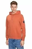Calvin Klein Herren Hoodie Badge mit Kapuze, Orange (Aragon), XS