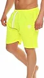 Gennadi Hoppe Herren Badeshorts Männer Badehose Jungen Schwimmhose Schwimmshorts Boardshorts Bademode Swimming Wasser Shorts sportlich leicht lässig klassisch modern stylisch lang neon gelb M H6531