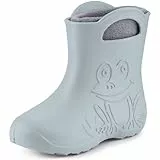Ladeheid EVA Kinder Jungen Mädchen Gummistiefel Regenschuhe gefüttert LA-CA-03 (Grau, 22/23 EU)