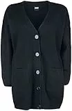 Urban Classics Damen Ladies Chunky Fluffy Knit Cardigan Strickjacke, Black, M