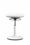 TOPSTAR Living Chair Move höhenverstellbarer Bürohocker, ergonomischer Arbeitshocker, drehbarer Sitz, Sitzhöhe von 45-58 cm, Weiss