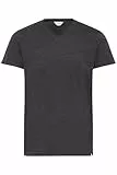 !Solid SDBedo Herren T-Shirt Kurzarm Shirt mit V-Ausschnitt Baumwollmischung Regular fit, Größe:L, Farbe:Dark Grey Melange (8288)