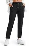Libin Jogginghose Damen Stretch Atmungsaktive Sporthose Trainingshose Sweathose Freizeithose Sweatpants mit Taschen für Fitness Wandern Laufen Golf Yoga, Schwarz M