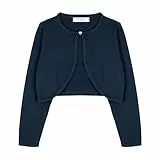 Bolerose Mädchen Langarm Bolero Strickjacke Kinder (Nachtblau, 11-12 Jahre)