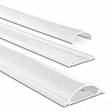 Hama Selbstklebender Kabelkanal Weiß (Kunstoffleiste 1 Meter Länge, für 8 Kabel, halbrunde PVC Kabelabdeckung, inkl. Klebestreifen der Marke 3M)