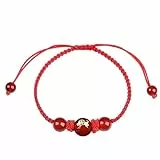 2026 Neues Jahr des Pferdes rote Schnur geflochtenes Armband – Chinesisches Sternzeichen Tier Pferd Charm Armband Feng Shui Glück, verstellbarer Seil-Armreif für Damen und Herren, chinesisches