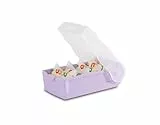HAN Lernkarteibox CROCO, einfach Vokabeln lernen mit 5-Fächer-Lernsystem, DIN A8 Karteikasten für 500 Karten, 998-887, transluzent/pastelllila