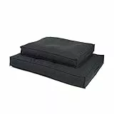 JAMAXX Premium Hundekissen in edler Leinen-Optik - Orthopädisch Memory Visco Schaumstoff/Waschbar Abnehmbarer Bezug/Wasserabweisender Innenbezug - Hundebett PDB1005,90x70 (M) anthrazit