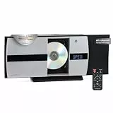 Bennett & Ross Ålesund Vertikal Stereoanlage - HiFi Microanlage mit CD-Player, MP3, UKW-Funktion, USB und Bluetooth mit NFC - Standaufstellung oder Wandmontage - Fernbedienung - Silber