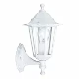 EGLO Außen-Wandlampe Laterna 5, 1 flammige Außenleuchte, Wandleuchte aus Aluguss und Glas, Farbe: Weiß, Fassung: E27, IP44