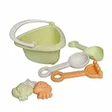 alldoro 60175 – Mein erstes Sandspielzeug Mini – 7 TLG. – Kunststoff-Weizenstroh-Mix, buntes Set für Kinder ab 18 Monaten mit Eimer, Farblich Sortiert