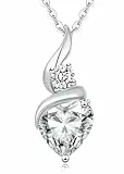 LOUISA SECRET Kette Damen Infinity Herz Anhänger 925 Sterling Silber or Messing mit Rose Gold plattiert Geburtsstein Halskette für Damen Valentinstag Weihnachten Geburtstag für Sie Frauen mama