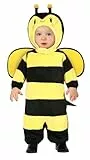 FIESTAS GUIRCA Baby Bienchen Kostüm – Schwarz–Gelb gestreifter Bienen Hummel Overall mit Kapuze und Flügeln für Babys
