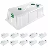 MIXC Humidity Dome 1020 flache Schalen, 17,8 cm hoch, 10 Stück, Anzuchtsamen-Klonset, Super Sprouter-Deckel, belüftet für 25,4 x 50,8 cm flache Schale und Samenstart Keimung