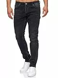 Tazzio Jeans Herren Slim Fit Stretch Jeanshose Hose Denim 16533 (36/30, Schwarz)