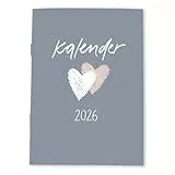 Eine der Guten Terminkalender A6 - Kalender 2026, mini Monatsplaner & Notizbuch, kleiner Softcover Taschenkalender Terminplaner, Blau, klimaneutral, FSC Papier