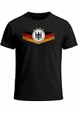 MoonWorks® Herren T-Shirt Deutschland Fußball WM Fußball-Sommer 2026 Deutschlandflagge Nationalfahne Wappen Adler Fanshirt Schwarz 3XL