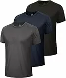 BOOJO 3er Pack Sport Tshirts Herren Schnelltrocknend Fitness Shirt Atmungsaktive Sportshirt Kurzarm Männer Funktionsshirt für Gym