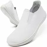 Oltyutc Freizeitschuhe Sommerschuhe Damen Sportschuhe Turnschuhe Laufschuhe Barefoot Barfußschuhe Barfuss Schuhe Damen Breite Füße Sneaker Barfußschuhe Joggingschuhe Walkingschuhe Weiß 41 EU