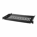 LogiLink SF1C35B - 19' Einschubfach (1 HE) für Stand-, Serverschränke mit Mind. 350mm Tiefe, max. 10kg Tragkraft, Schwarz