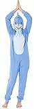 Ladeheid Mädchen Teenager Schlafoverall aus Baumwolle Jumpsuit Verkleidung mit Kapuze LA40-233 (Blau Hai, 158)