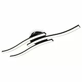 B.K.Licht - LED Deckenlampe mit warmweißer Lichtfarbe, 15 Watt, 1800 Lumen, Deckenleuchte, LED Lampe, Wohnzimmerlampe, Schlafzimmerlampe, Küchenlampe, Deckenstrahler, 55x12x8 cm, Schwarz