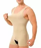 Bingrong Herren-Kompressionsshirt, Bauchkontrolle, schlankmachend, Ganzkörperformer, nahtlos, Shapewear, Workout, Taillentrainer, Tanktop, beige, XL