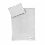 Julius Zöllner Musselin Kinderbettwäsche 100x135 + 40x60 cm | 2-teiliges Set aus Deckenbezug und Kissenbezug aus 100% Baumwollmusselin | Oeko-TEX Standard 100 | grau