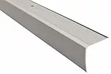 Effector Treppenkantenprofil zum Schrauben, 90 cm, 35x35 mm, INOX Edelstahlfarben, Aluminium Bodenübergangsprofil, Übergangsleiste, Treppenschutzprofil, Treppenkantenschutz Aluwinkel Gelocht