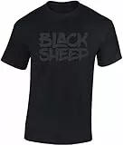 Baddery Streetwear Tshirt Herren - Black Sheep - Männer T-Shirt - Gangster Kampfsport Gamer Rapper (Schwarz XXL)