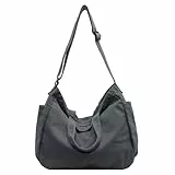 X SIM FITNESSX Unisex Umhängetasche/Schultertasche Cord Tasche Handtasche Leinentasche Damen Shopper Tasche Fashion Stofftasche für Alltag/Büro/Schule/Reisen (Grau)